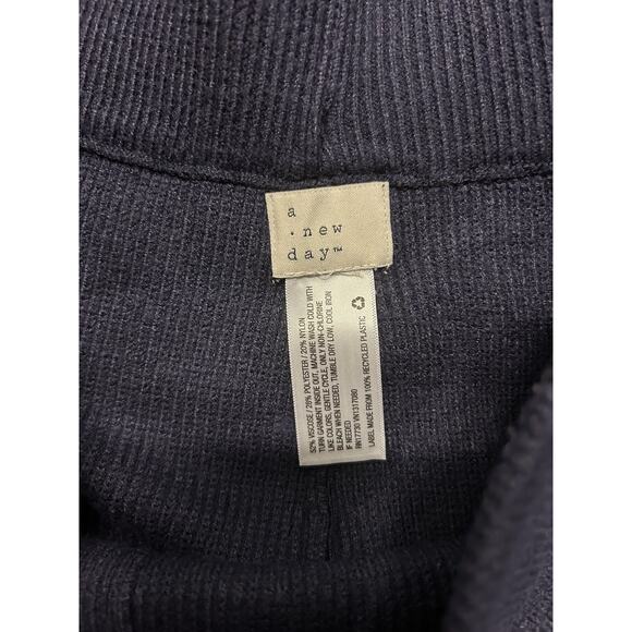 NWT A New Day High-Rise Ribbed Sweater Wide Leg Pants Navy Blue Women XS - Picture 5 of 6